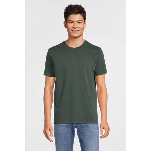 anytime T-shirt met waseffect khaki afbeelding