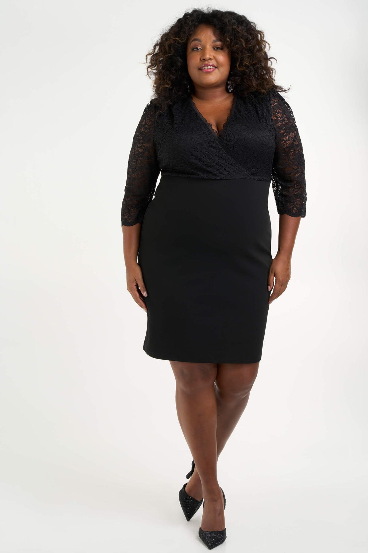 het internet Kameel inval MS Mode jurk met kant zwart kopen? | Morgen in huis | wehkamp