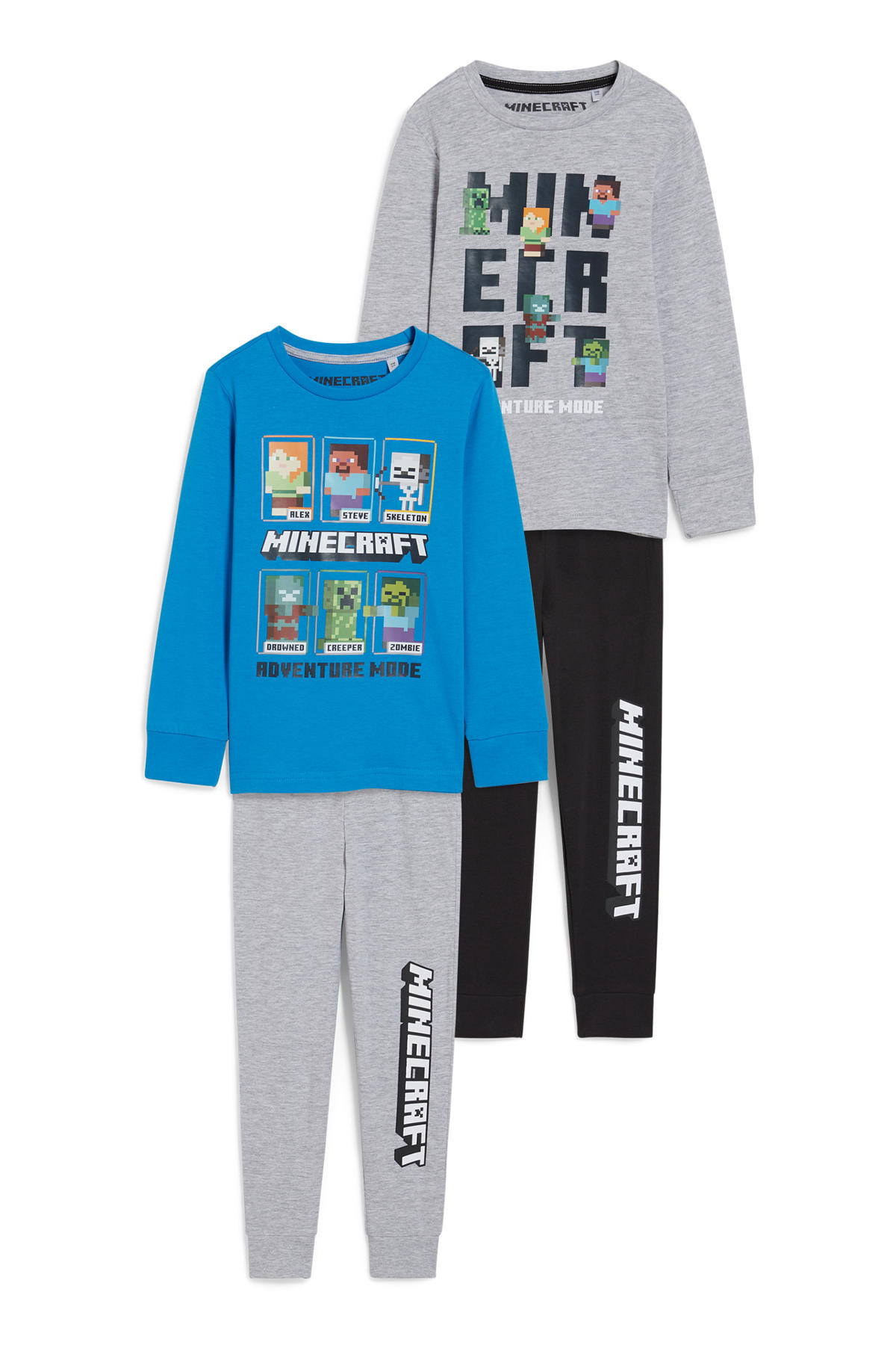 Horzel geeuwen Additief C&A Minecraft Minecraft pyjama - set van 2 blauw/grijs | wehkamp