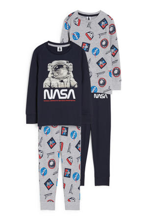   pyjama - set van 2 met printopdruk donkerblauw