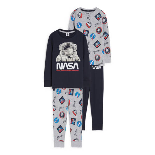 C&A pyjama - set van 2 met printopdruk donkerblauw