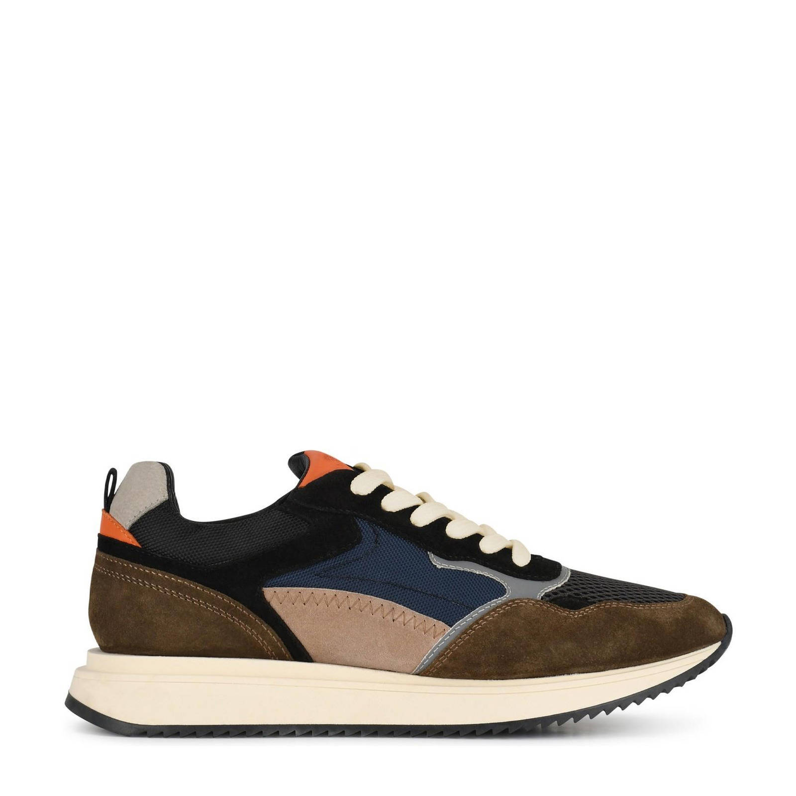 PS Poelman leren sneakers bruin/blauw | wehkamp
