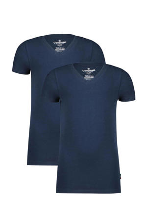 basic T-shirt - set van 2 donkerblauw