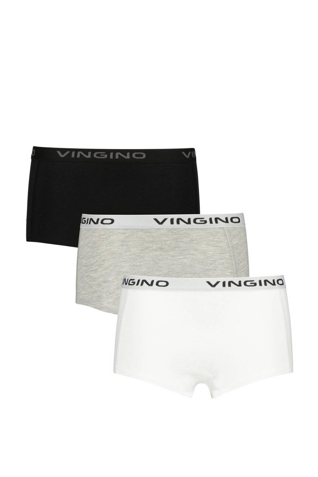 shorts- set van 3 grijs melange/zwart/wit