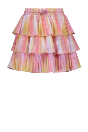 rok Nika van gerecycled polyester roze/geel