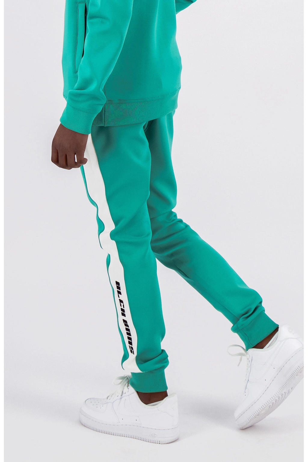 Groene jongens BLACK BANANAS slim fit broek van polyester met regular waist