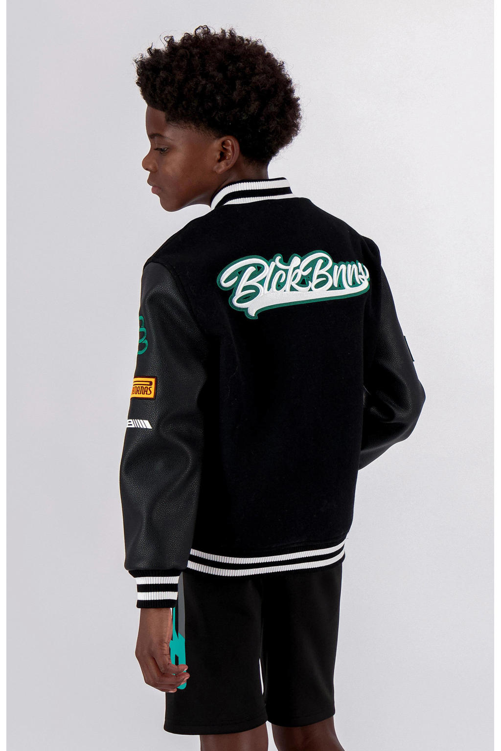 BLACK BANANAS baseball jacket met printopdruk zwart wehkamp