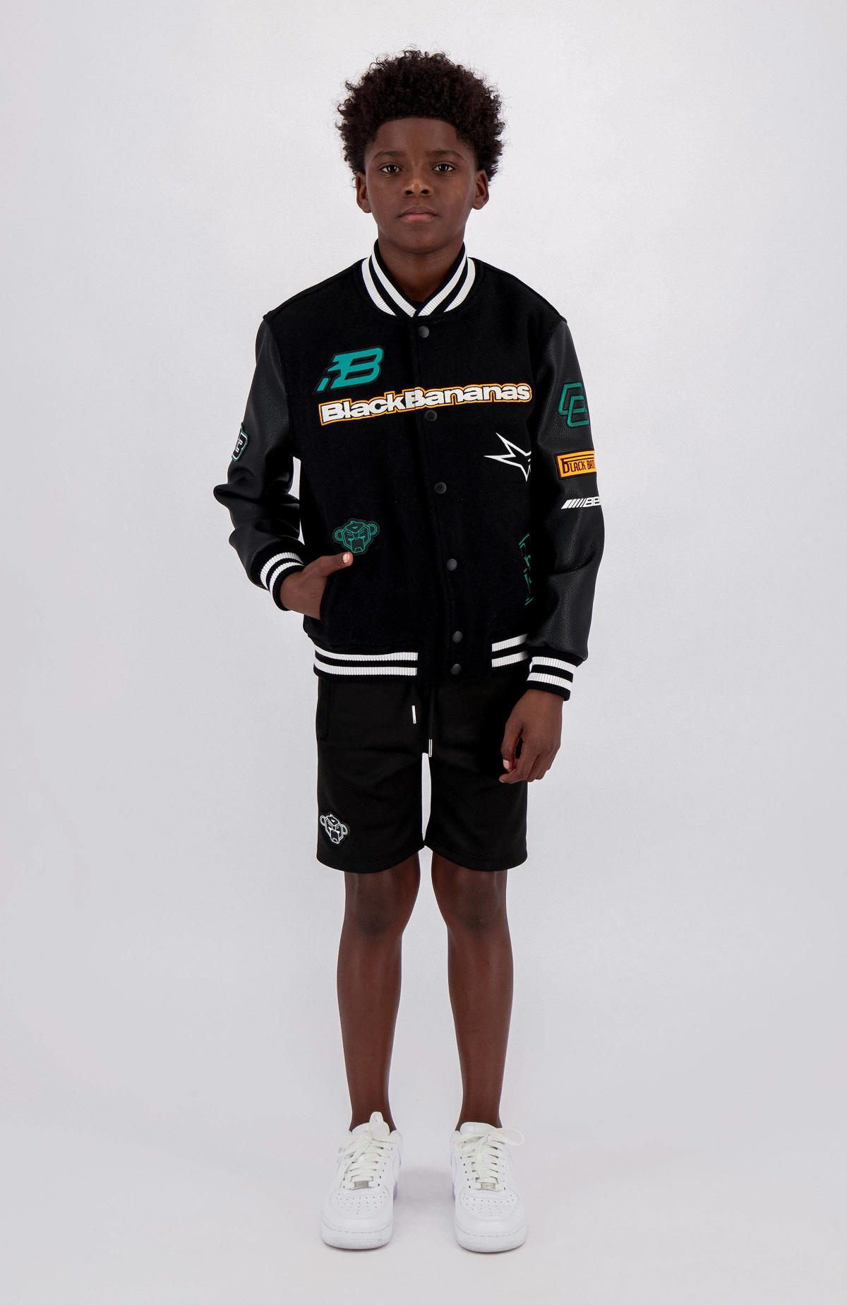 BLACK BANANAS baseball jacket met printopdruk zwart wehkamp