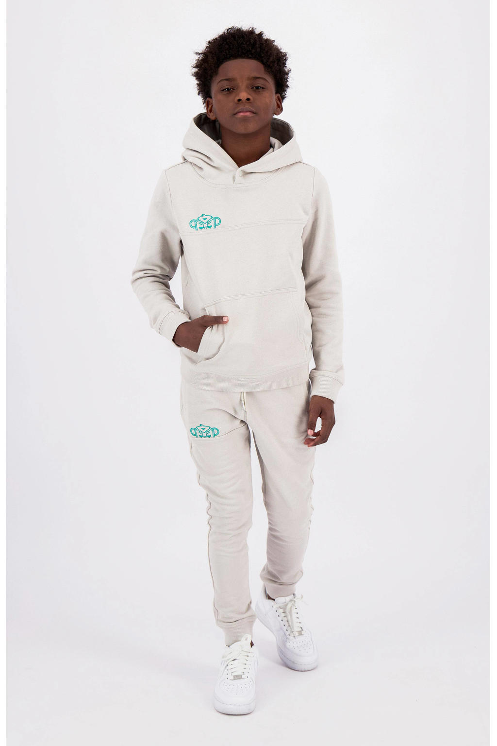 Grijs en lichtgrijze jongens BLACK BANANAS hoodie mint van katoen met lange mouwen en capuchon