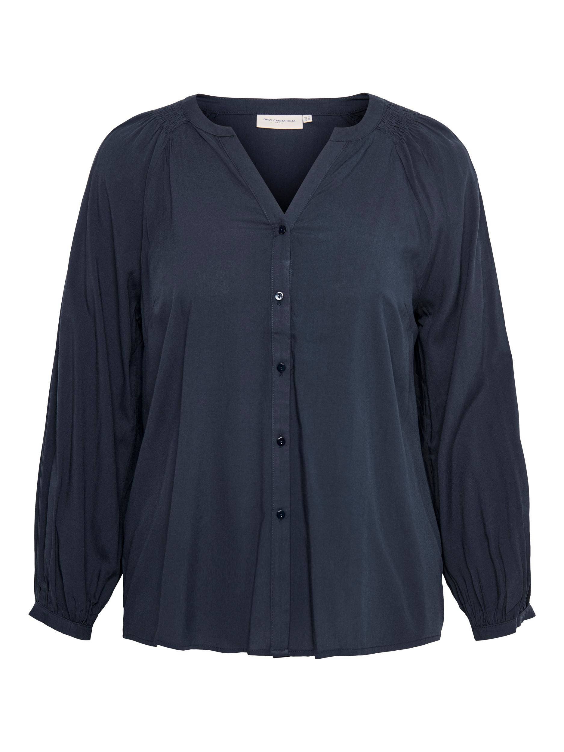 ONLY CARMAKOMA Blouse CARKRIA Met Plooien Donkerblauw | Wehkamp