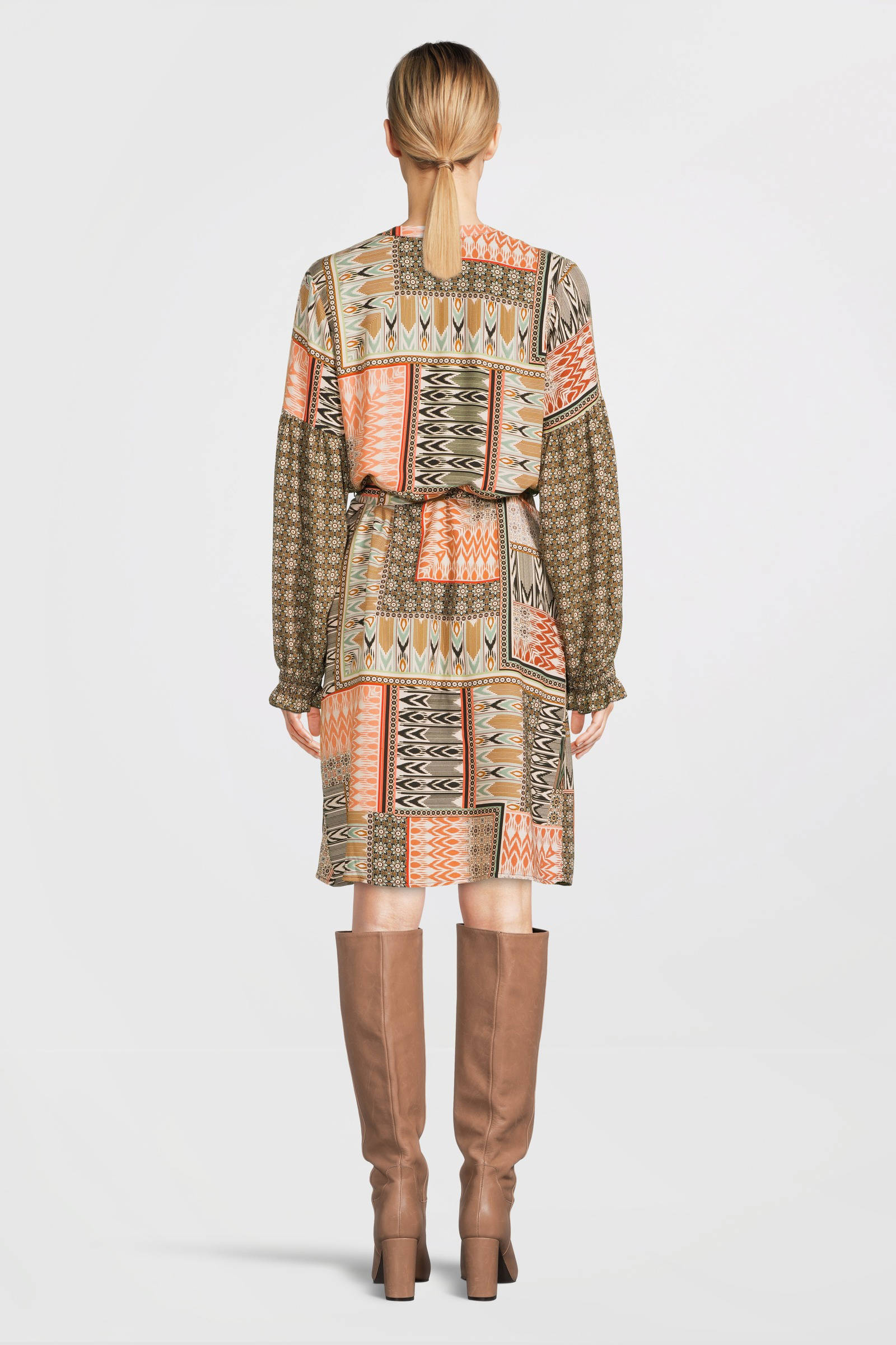 Geisha jurk oranje/zwart/groen | wehkamp