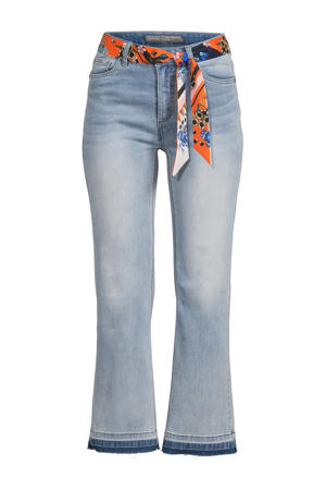 cropped flared jeans light blue denim