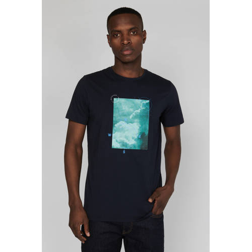 Matinique T-shirt MAjermane met printopdruk dark navy