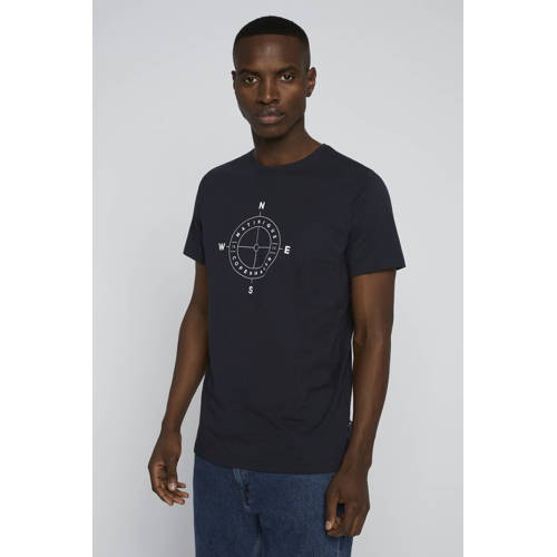Matinique T-shirt MAjermane met printopdruk dark navy