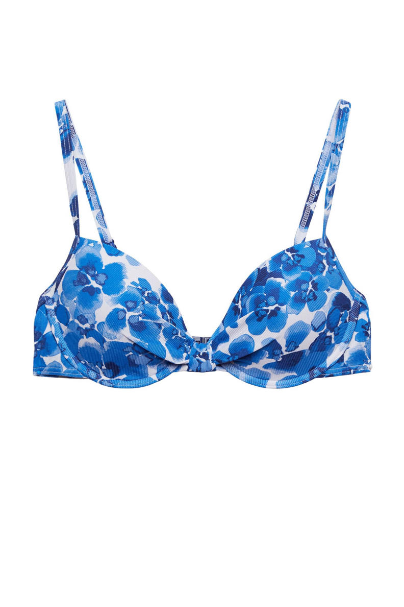 ESPRIT Women Beach beugel bikinitop blauw/wit wehkamp