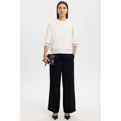 SELECTED FEMME sweater SLFTENNY met plooien wit afbeelding