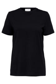 thumbnail: Selected T-shirt SLFMYESSENTIAL van katoen zwart