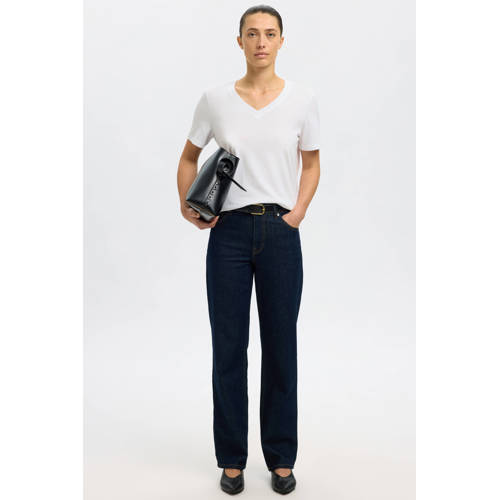 SELECTED FEMME T-shirt SLFESSENTIAL van katoen wit afbeelding