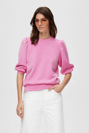 sweater SLFTENNY met plooien roze
