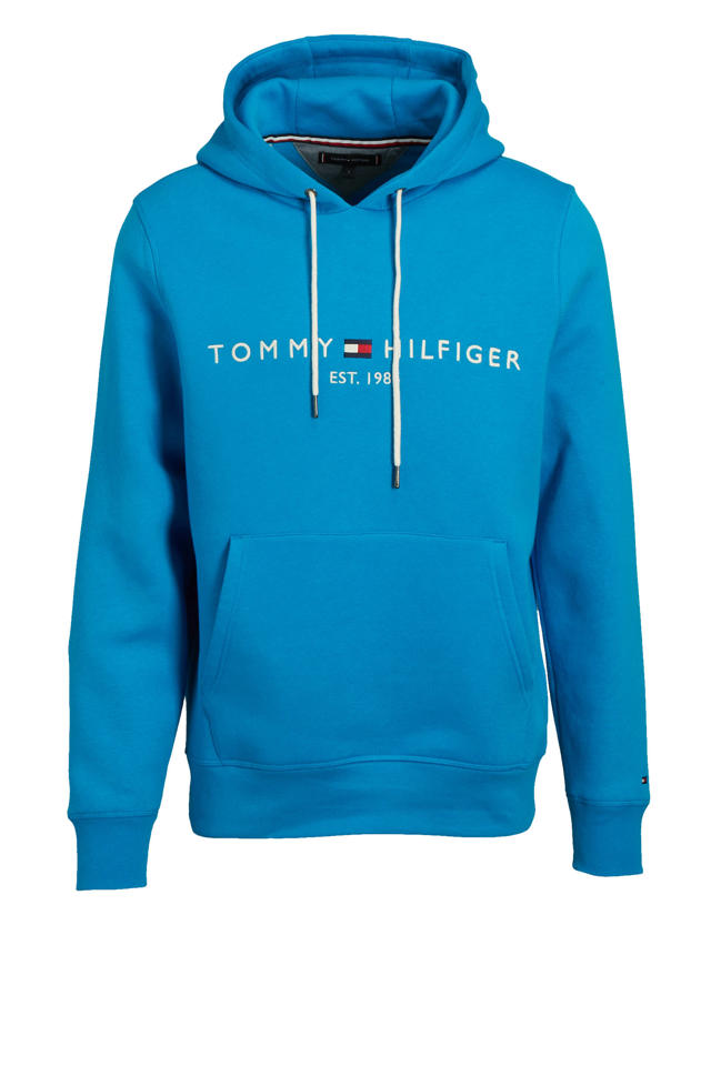 Afwijken viel fee Tommy Hilfiger hoodie met logo shocking blue | wehkamp