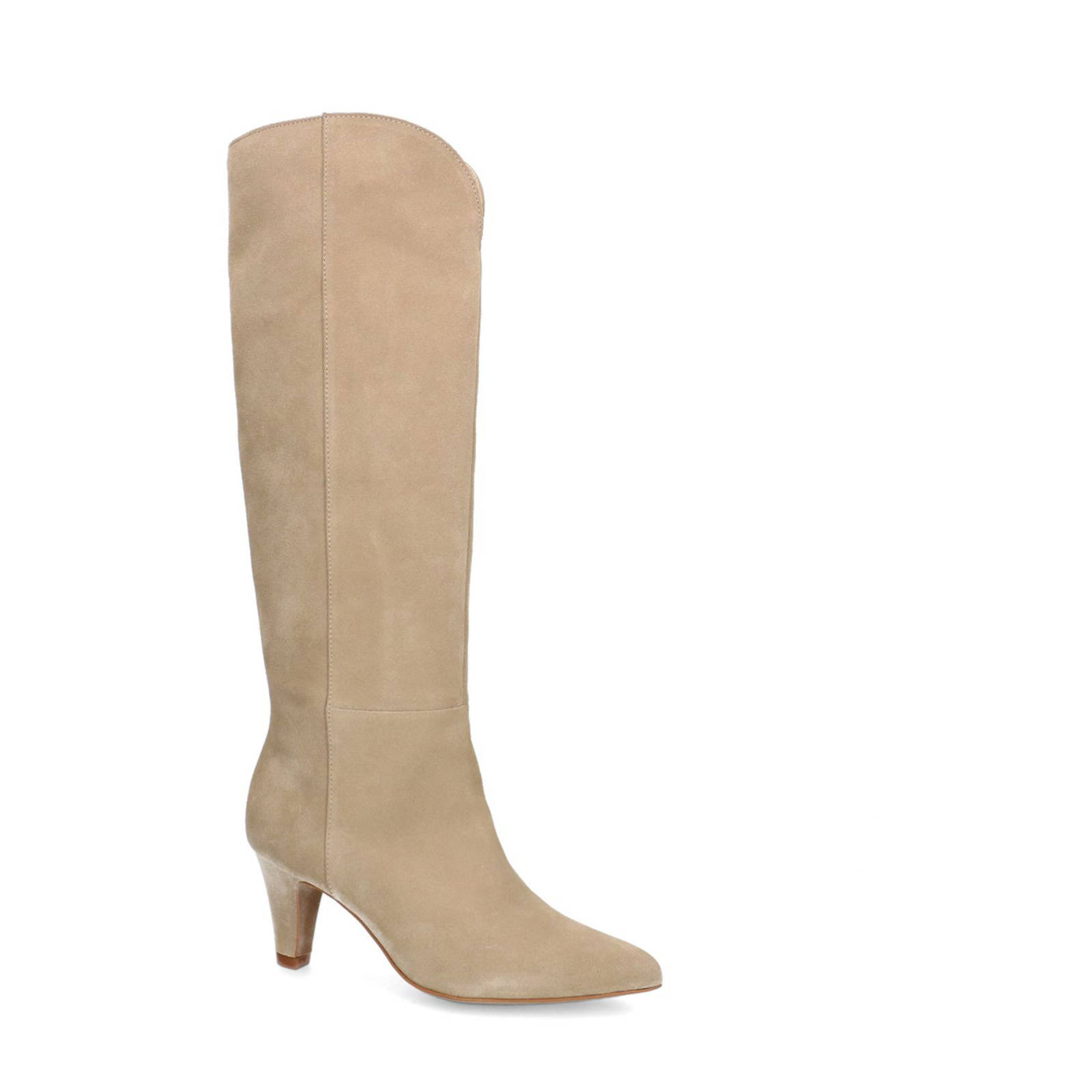 Manfield suède laarzen beige | wehkamp