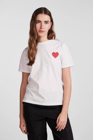 T-shirt PCVANNA met printopdruk wit