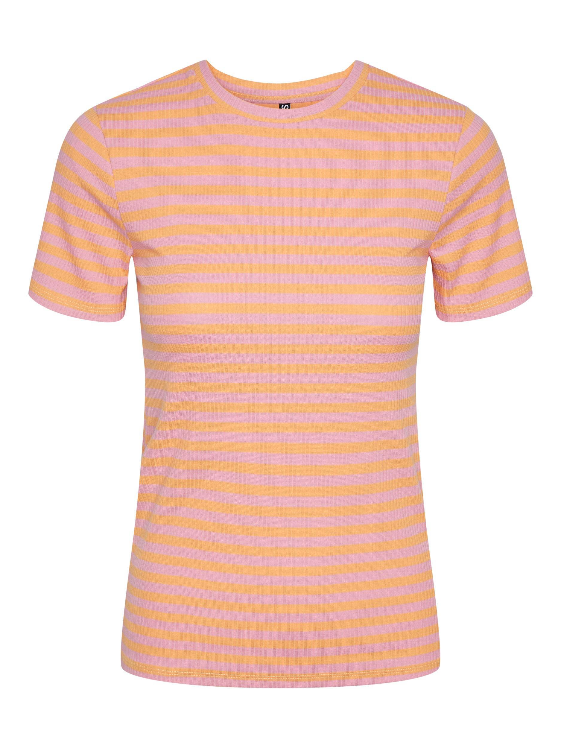 gestreept T shirt PCRUKA roze oranje