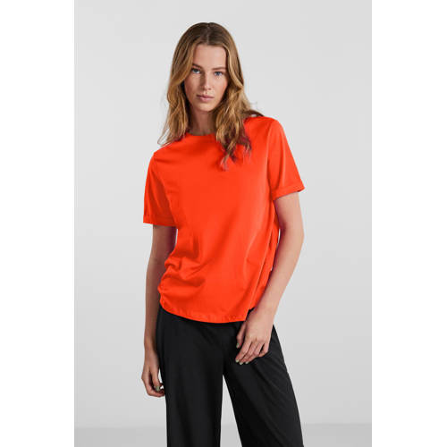 PIECES T-shirt PCRIA van katoen donkeroranje afbeelding