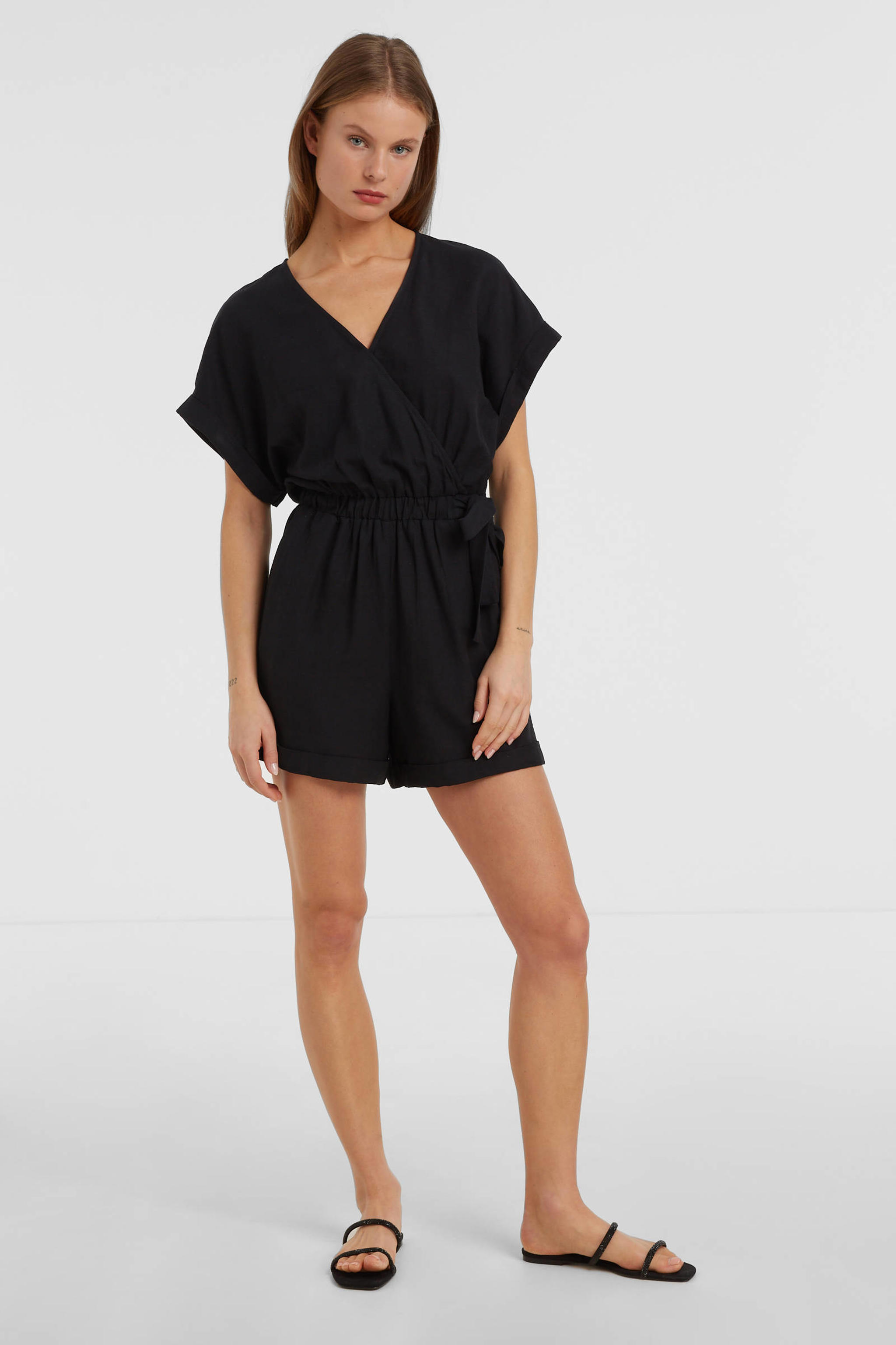 anytime jumpsuit kort zwart kopen? in huis wehkamp