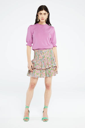 A-lijn rok Mary Skirt met all over print groen/blauw/roze/bruin