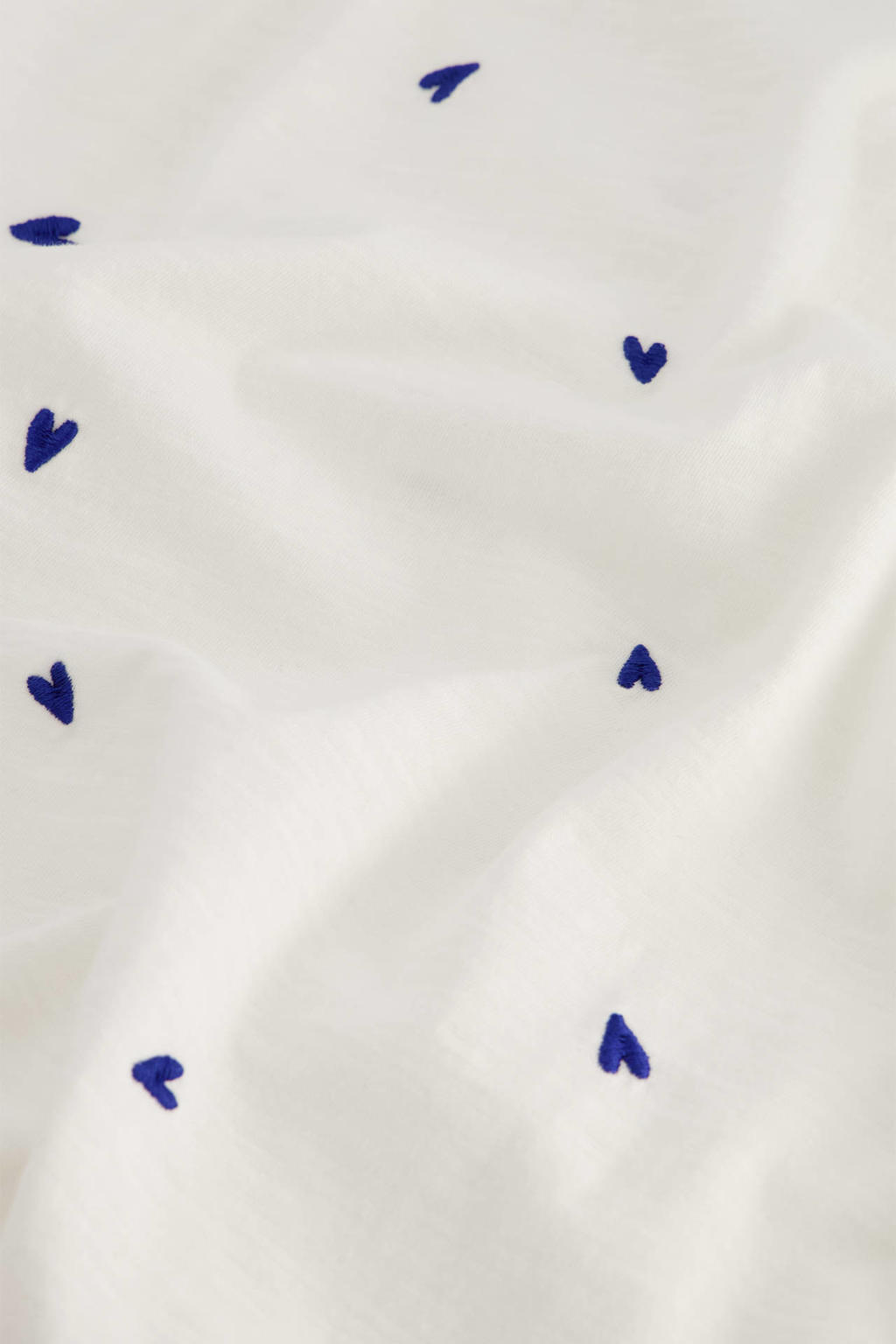 Fabienne Chapot T-shirt Phil met hartjes met broderie wit/blauw | wehkamp
