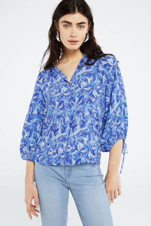 blouse Cooper  met all over print blauw