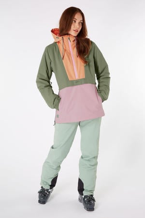 ski anorak Moorena groen/roze/oranje