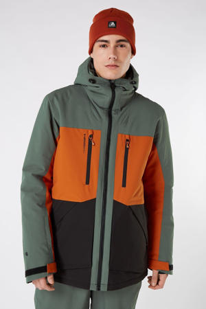 ski-jack Gooz groen/oranje/zwart