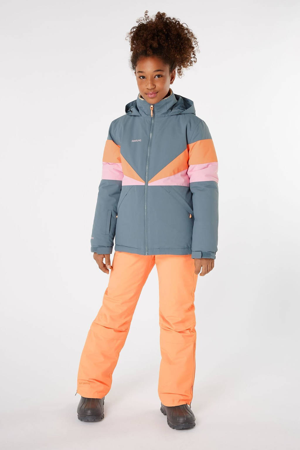 Tarief Wees tevreden Licht Protest ski-jack Kate grijsblauw/oranje | wehkamp