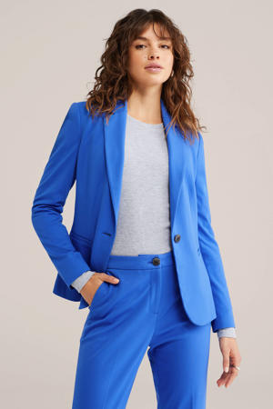 jersey getailleerde blazer Liz blauw