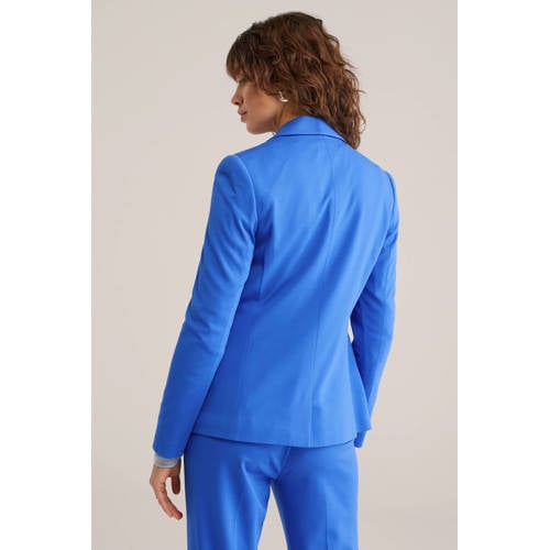 WE Fashion jersey getailleerde blazer Liz blauw afbeelding