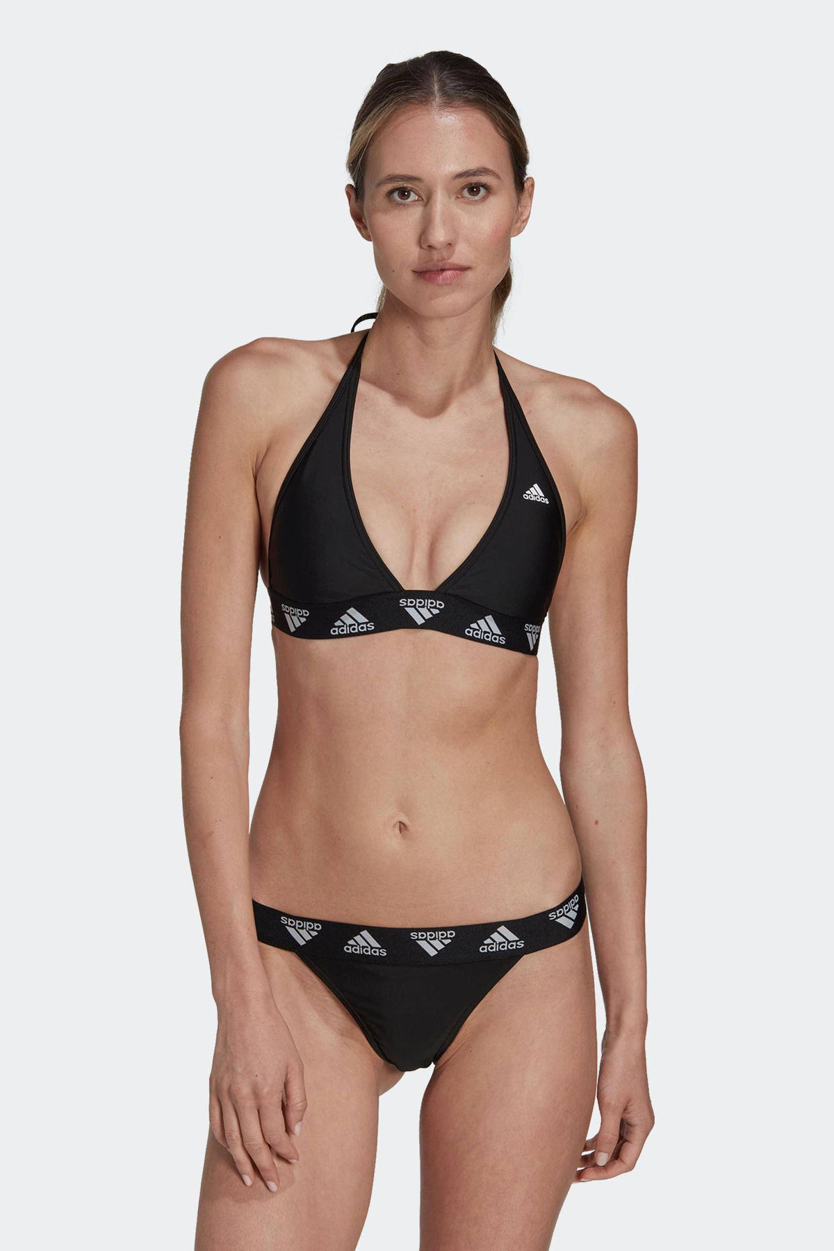 Bedenken Me Gaan adidas Performance niet-voorgevormde triangel bikini zwart/wit | wehkamp