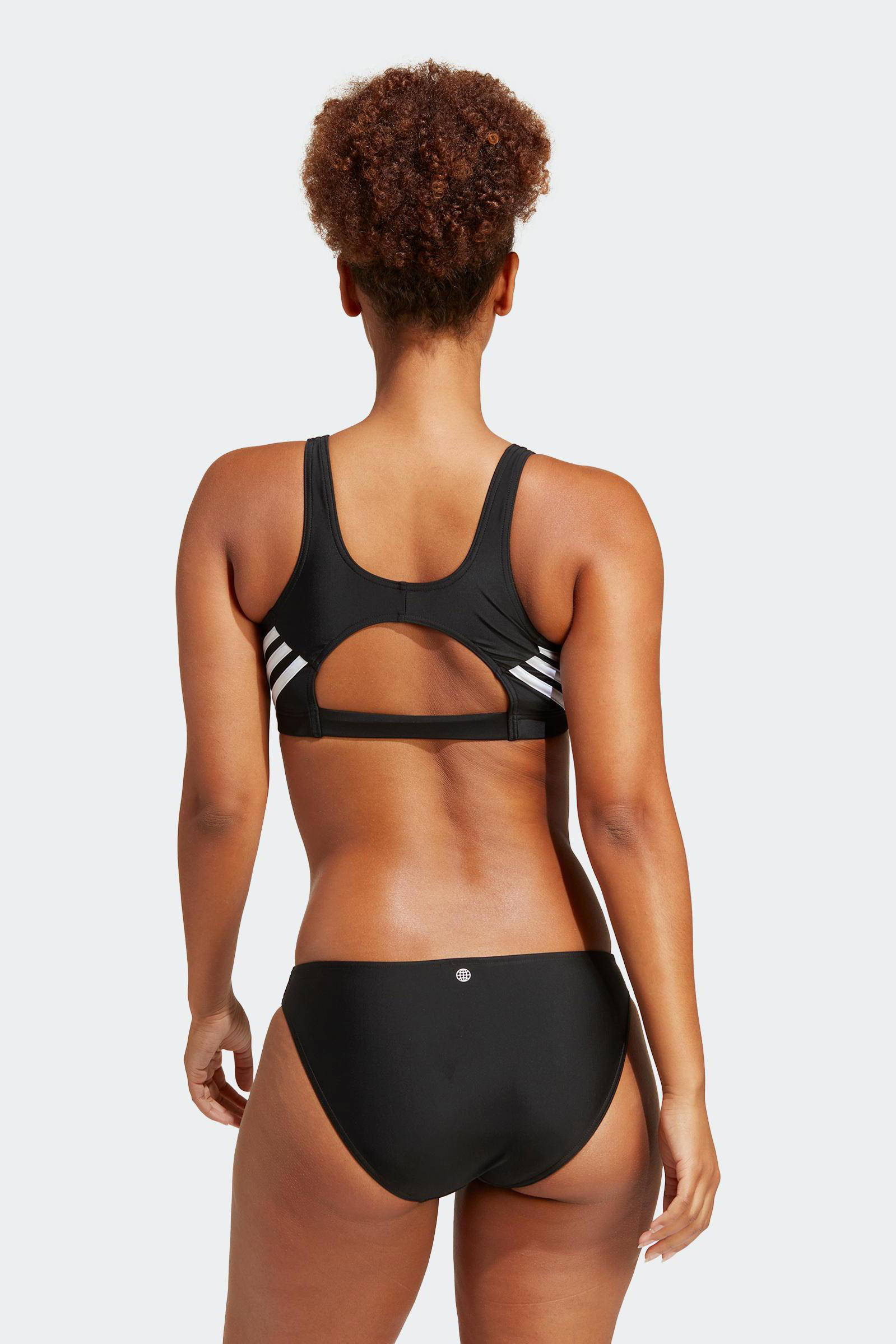 adidas Performance niet-voorgevormde crop bikini zwart/wit | wehkamp