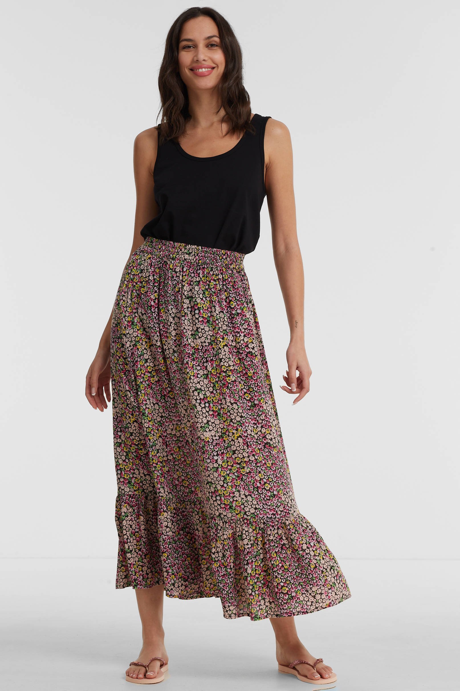 anytime maxi rok met bloemenprint wehkamp