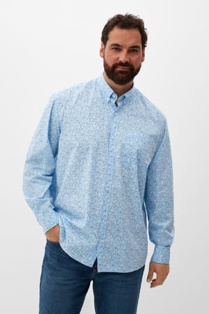 regular fit overhemd Plus Size met all over print blauw
