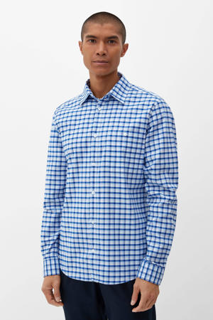 geruit regular fit overhemd blauw/wit