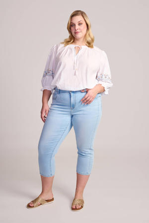 cropped skinny capri jeans Chantal light blue denim