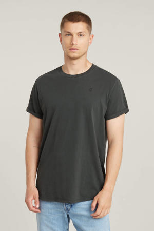 regular fit T-shirt van katoen zwart