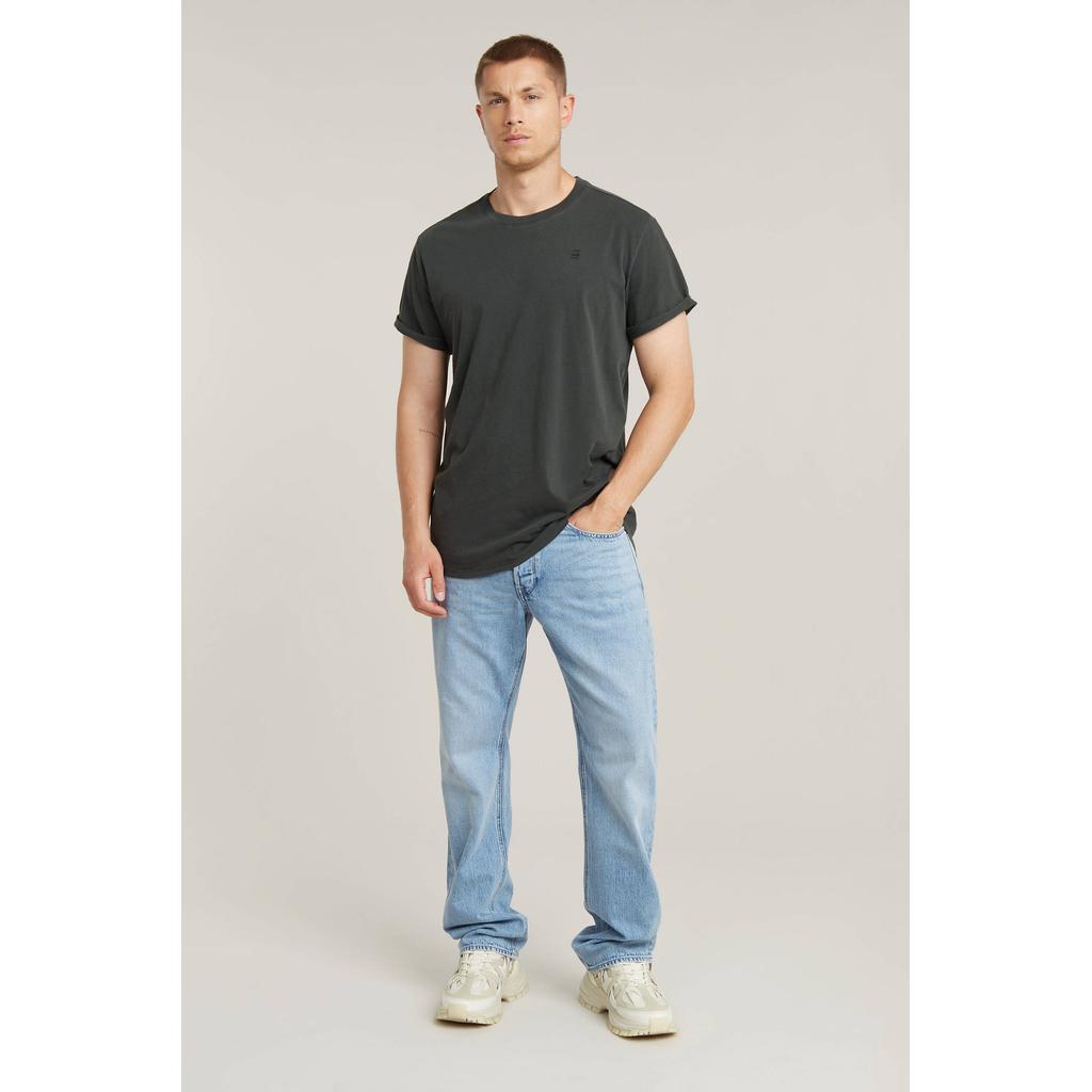 Zwarte heren G-STAR regular fit T-shirt van katoen met effen, korte mouwen en ronde hals