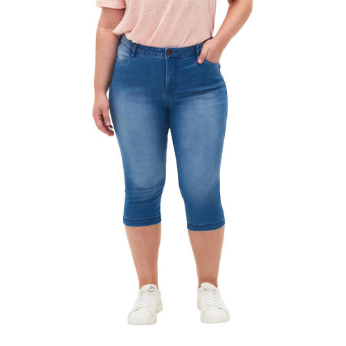 Zizzi high waist skinny capri jeans AMY lichtblauw denim
