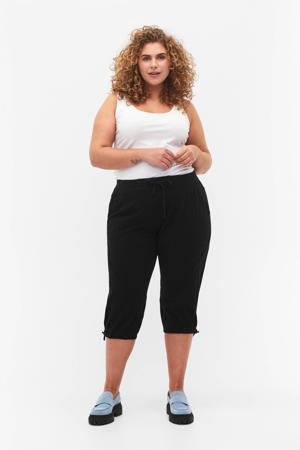 high waist slim fit broek JEASY zwart