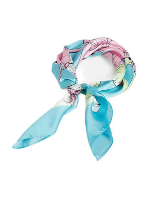 sjaal VITYLEE met all-over bloemenprint lichtblauw