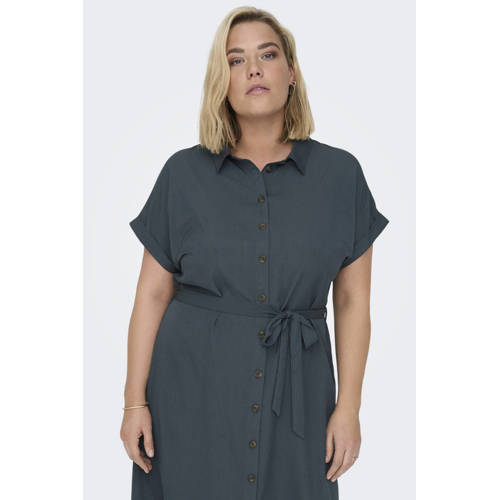ONLY CARMAKOMA gemêleerde blousejurk CARDIEGA grijsblauw afbeelding