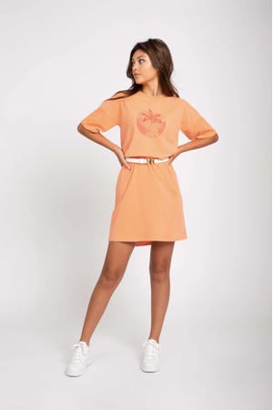 A-lijn jurk Palm met printopdruk oranje